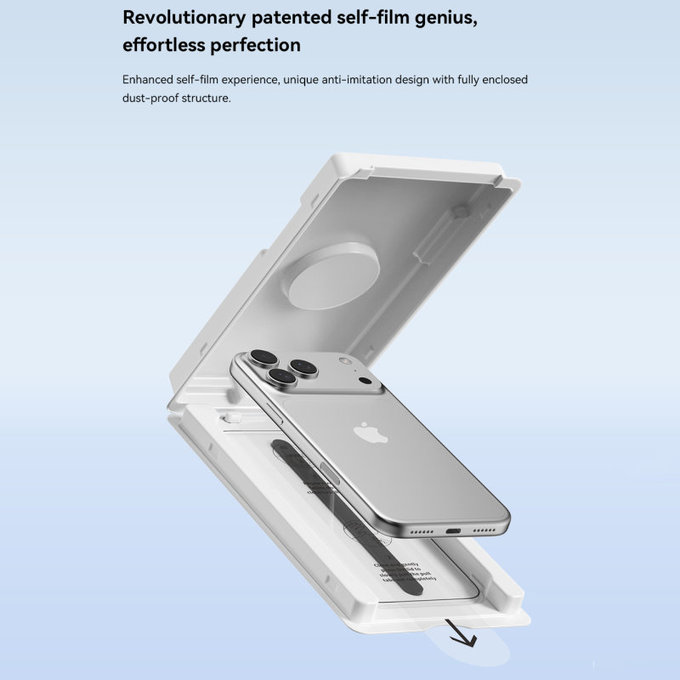Tvrzené sklo FullCover s aplikátorem pro iPhone 17 Pro Max, Devia