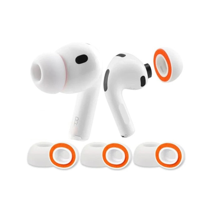 Náhradní silikonové špunty do uší pro AirPods 1 Pro a 2 Pro, paměťová pěna, sada (L, M, S), bílé