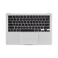 Horní rám klávesnice pro MacBook Air 13", A3113 (2024), s klávesnicí US a baterií, Silver, 661-40228, Genuine Apple