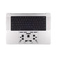 Horní rám klávesnice pro MacBook Pro 14", A3112 (2024), s klávesnicí US a baterií, Silver, 661-42513, Genuine Apple