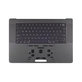 Horní rám klávesnice pro MacBook Pro 16", A3403 (2024), s klávesnicí US a baterií, Space Black, 661-42823, Genuine Apple