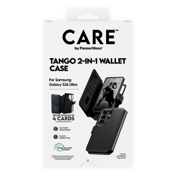 Pouzdro Wallet Tango Two-In-One s QI pro Samsung S26 Ultra, černá, CARE