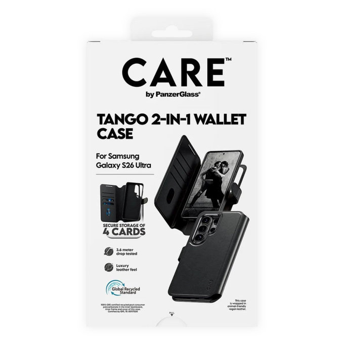 Pouzdro Wallet Tango Two-In-One s QI pro Samsung S26 Ultra, černá, CARE