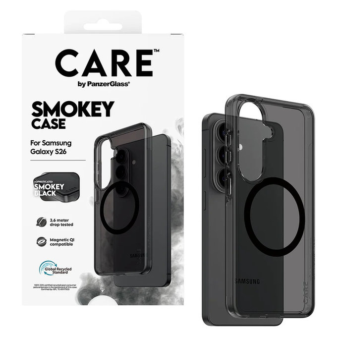 Pouzdro Smokey s černým QI pro Samsung Galaxy S26, Černá, PanzerGlass
