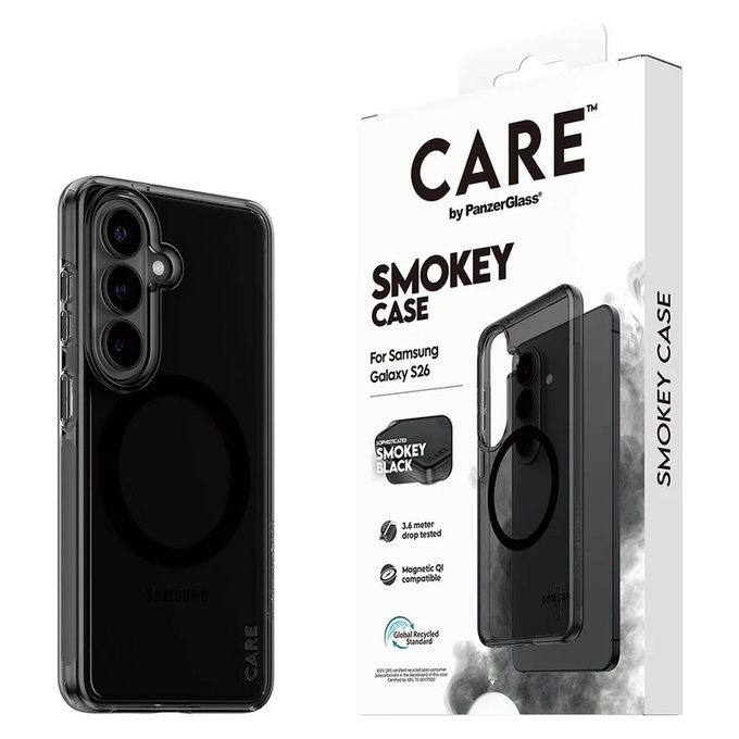 Pouzdro Smokey s černým QI pro Samsung Galaxy S26, Černá, PanzerGlass