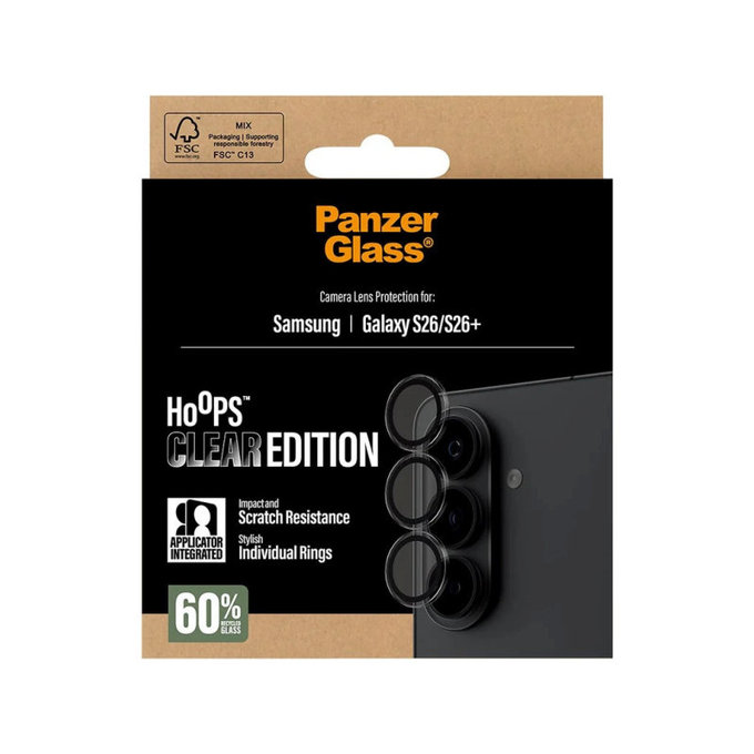 Ochranný kryt objektivu Hoops pro Samsung S26/S26+, Transparentní, PanzerGlass