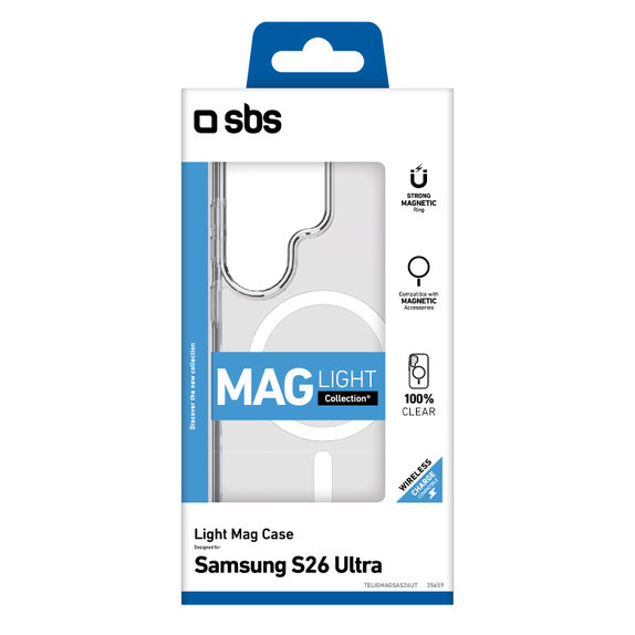 SBS - Pouzdro Light Mag pro Samsung Galaxy S26 Ultra, průhledný