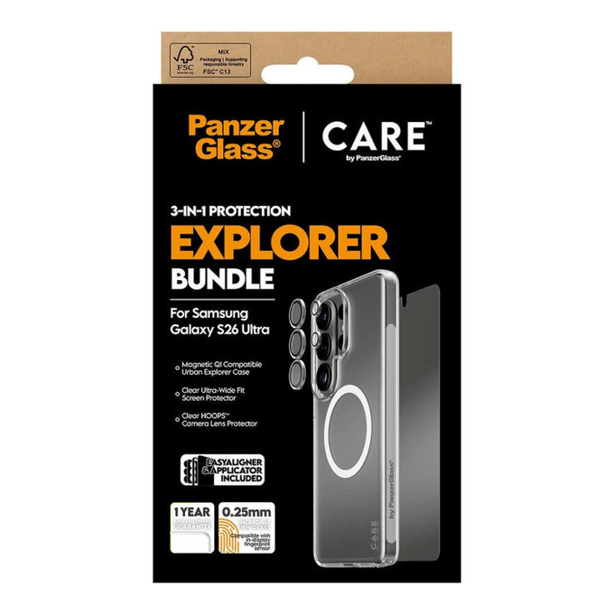 Bundle 3v1 Explorer pro Samsung S26 Ultra, PanzerGlass