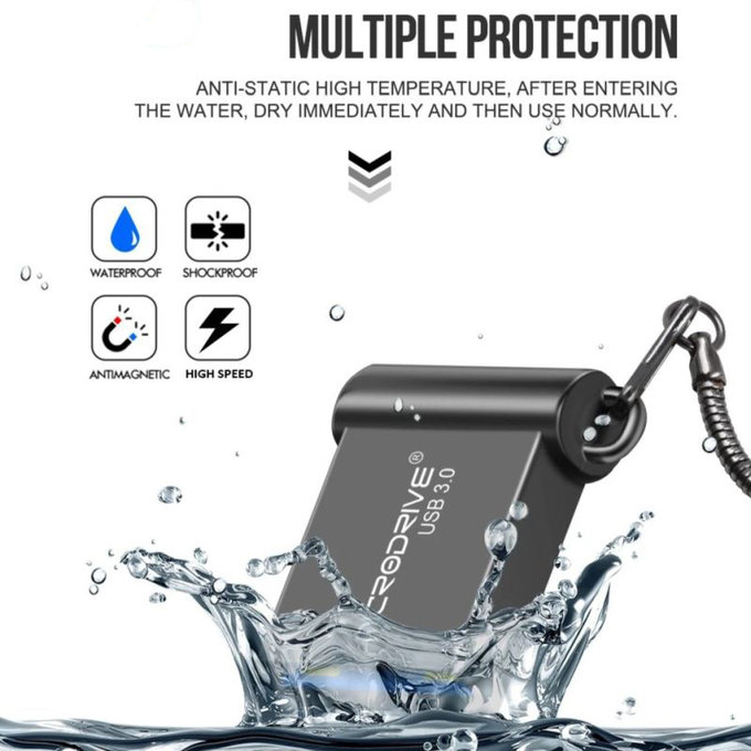 Kovový USB flash disk 64 GB, USB 3.0, stříbrný