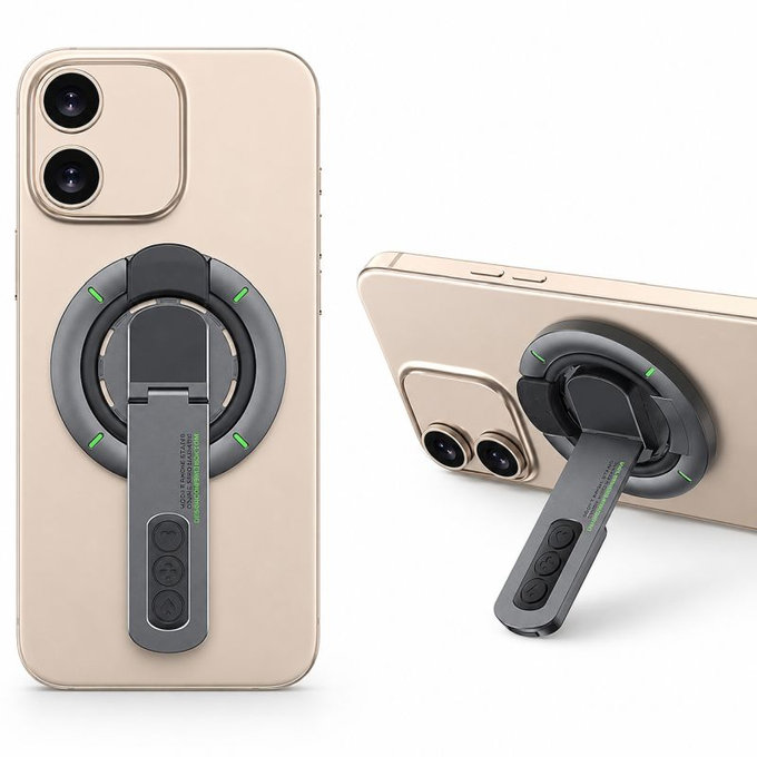 Magnetický držák na telefon se stojánkem, kompatibilní s MagSafe, černý