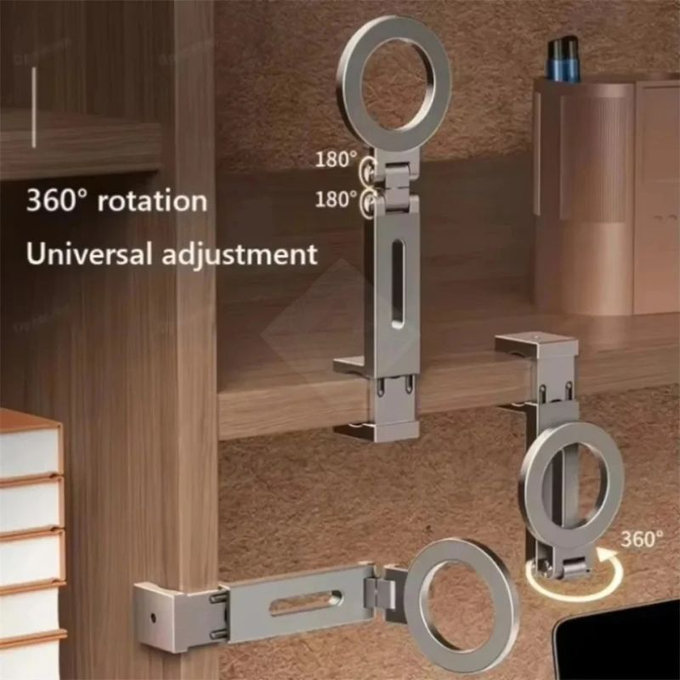 Univerzální otočný magnetický držák na telefon, šedý