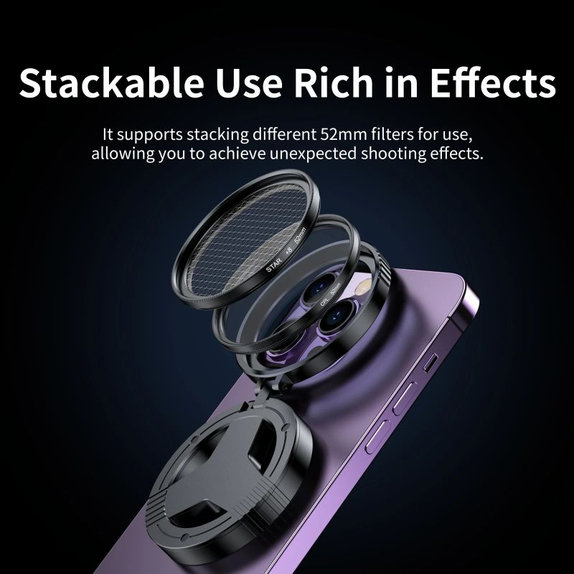 CPL polarizační filtr 52mm s magnetickým držákem na smartphone