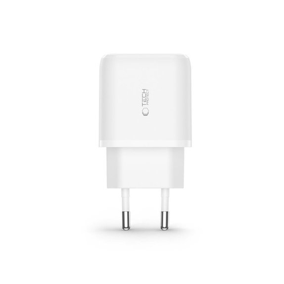 Síťová nabíječka C20W 2-PORT PD 20W / QC3.0 + Lightning Cable, bílá, Tech-Protect