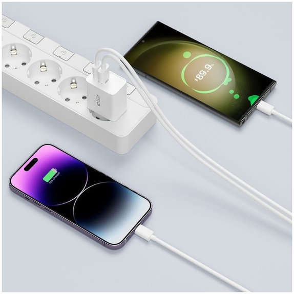 Síťová nabíječka C35W 2-PORT PD 35W, bílá, Tech-Protect