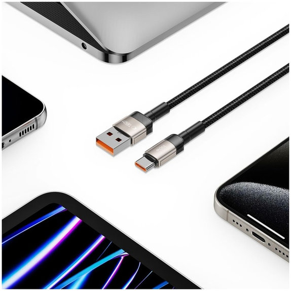 Kabel Ultraboost Evo USB-C Cable 100W/5A 100cm, Titanium, Tech-Protect