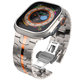 Řemínek Stainless Line pro Apple Watch 8 / 9 / 10 / 11 / SE / Ultra (44 / 45 / 46 / 49 mm), Titanium/Orange, Tech-Protect