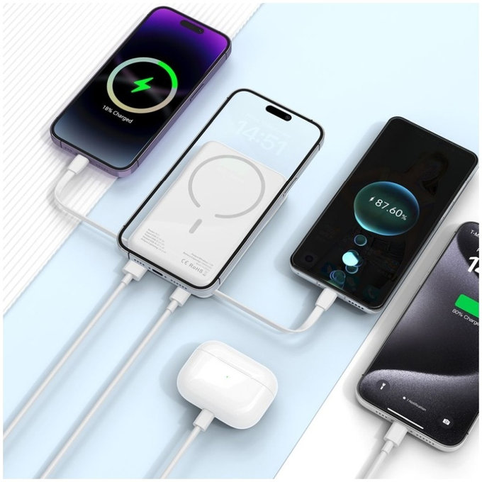 Powerbanka PB31 Lifemag MagSafe 10000mAh, bílá, Tech-Protect