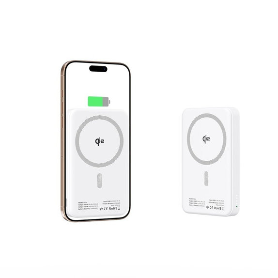 Powerbanka PB24 Lifemag Qi2 MagSafe 10000mAh, bílá, Tech-Protect
