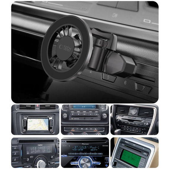 Držák do auta N56 Magnetic MagSafe Cd & Vent, černá, Tech-Protect