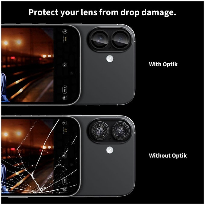 Ochrana kamery Camring Fit+ pro iPhone 16 / 16 Plus / 17, čirá, Tech-Protect