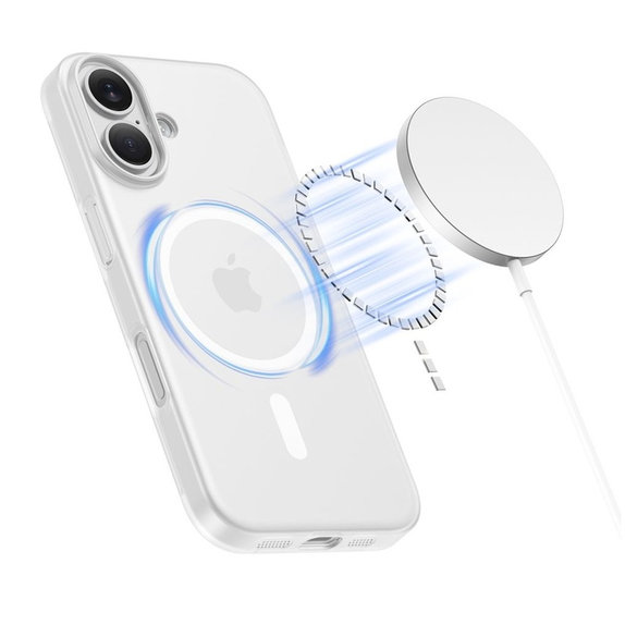 Pouzdro MagSlim MagSafe pro iPhone 17, Matte/White, Tech-Protect
