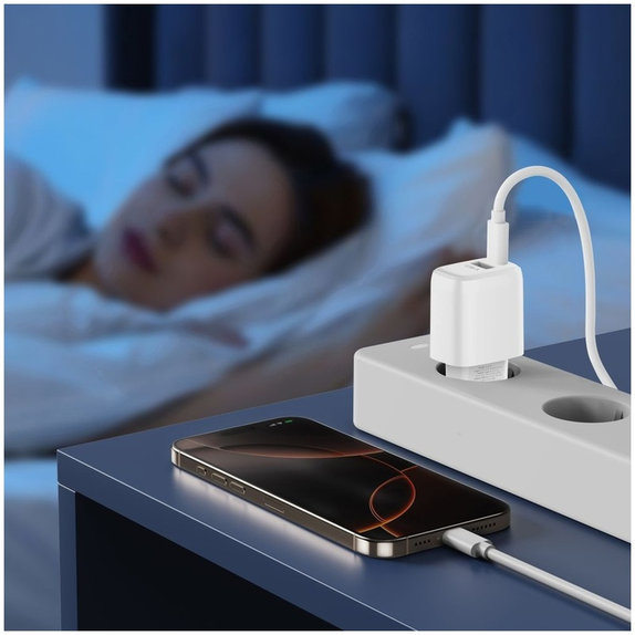 Síťová nabíječka NCA20 2-PORT PD 20W / QC3.0, bílá, Tech-Protect