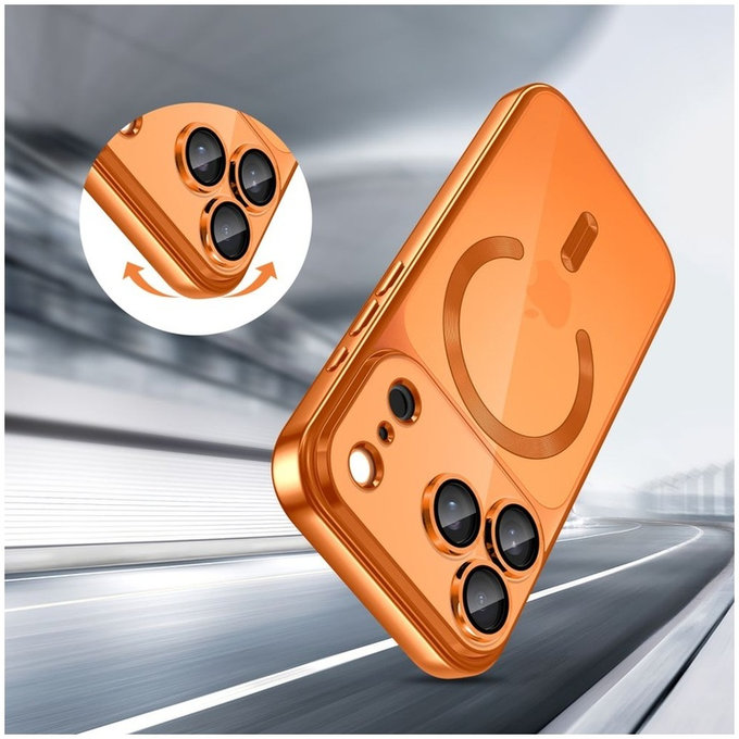 Pouzdro MagFlex MagSafe pro iPhone 17 Pro, Shiny Cosmic Orange, Tech-Protect