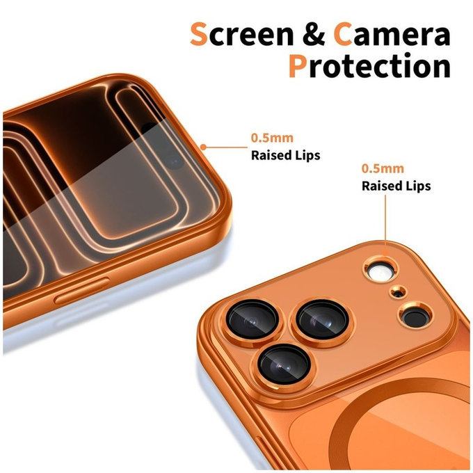 Pouzdro MagFlex MagSafe pro iPhone 17 Pro, Shiny Cosmic Orange, Tech-Protect