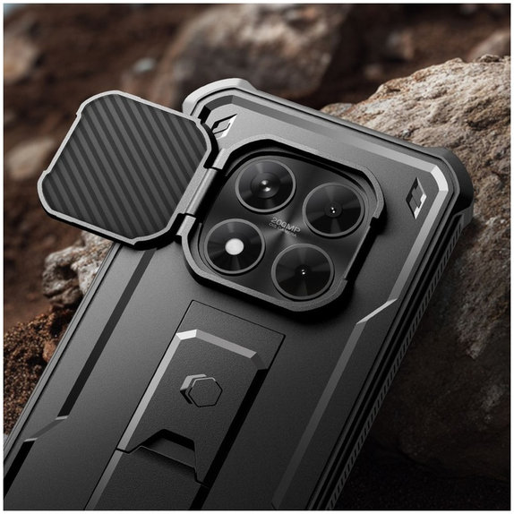 Pouzdro Kevlar Cam+ se 2 předními rámečky pro Xiaomi Redmi Note 15 Pro 5G, černé, Tech-Protect