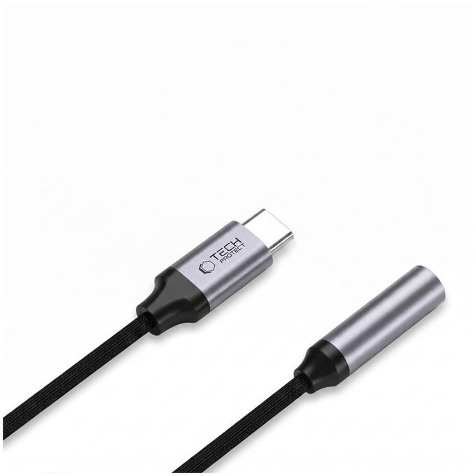 Adaptér Ultraboost USB-C To Mini Jack 3.5MM DAC, Iron Grey, Tech-Protect