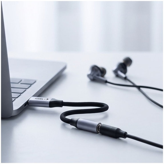 Adaptér Ultraboost USB-C To Mini Jack 3.5MM DAC, Iron Grey, Tech-Protect