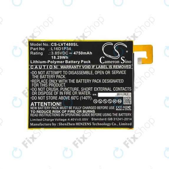 Baterie pro Lenovo Tab4 8, 4750mAh, Li-Pol, 3.85V, L16D1P34, HQ