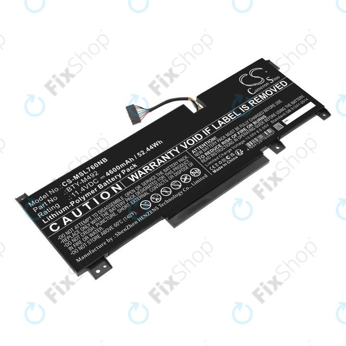 Baterie pro MSI Pulse GL76, Katana GF66, Bravo 15, Crosshair 17, 4600mAh, Li-Pol, 11.4V, BTY-M492, HQ