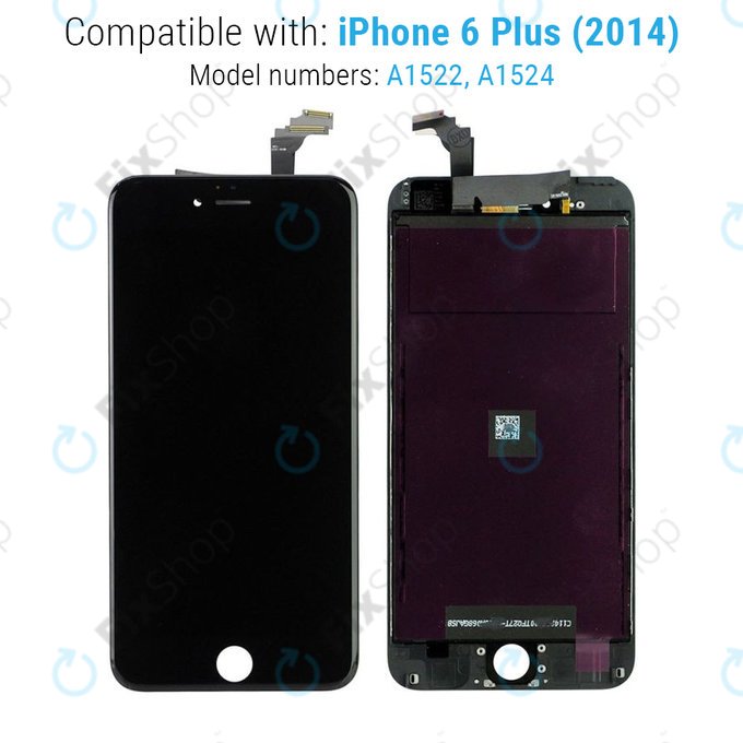 Displej pro iPhone 6 Plus, Black, Dotykové sklo s rámem