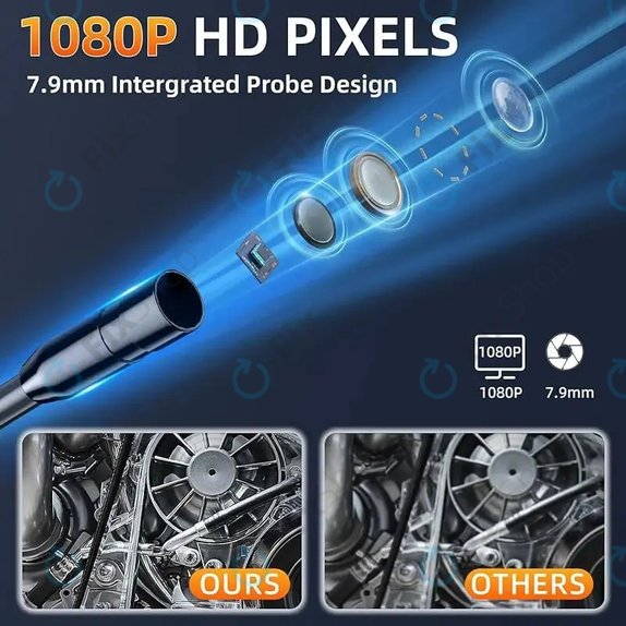 Průmyslová endoskopická kamera se 4,3" IPS displejem, 10m
