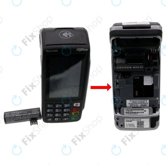 Baterie pro Ingenico Move 5000, 3000mAh, Li-Ion, 3.7V, F26402376, HQ