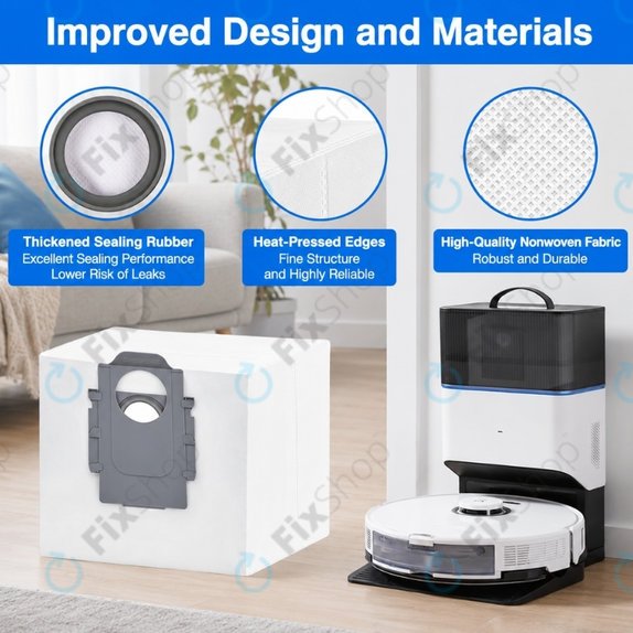 Sada náhradních dílů pro Xiaomi Roborock Q7+, Q7 Max, Q7 Max+ (1x Hlavní kartáč, 2x Filtr, 2x Boční kartáč – bílý, 2x Mopovací útěrka, 2x Sáček na prach)