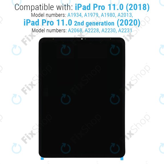 LCD Displej pro iPad Pro 11.0" (1st Gen 2018, 2nd Gen 2020), Dotykové sklo bez rámu, Refurbished