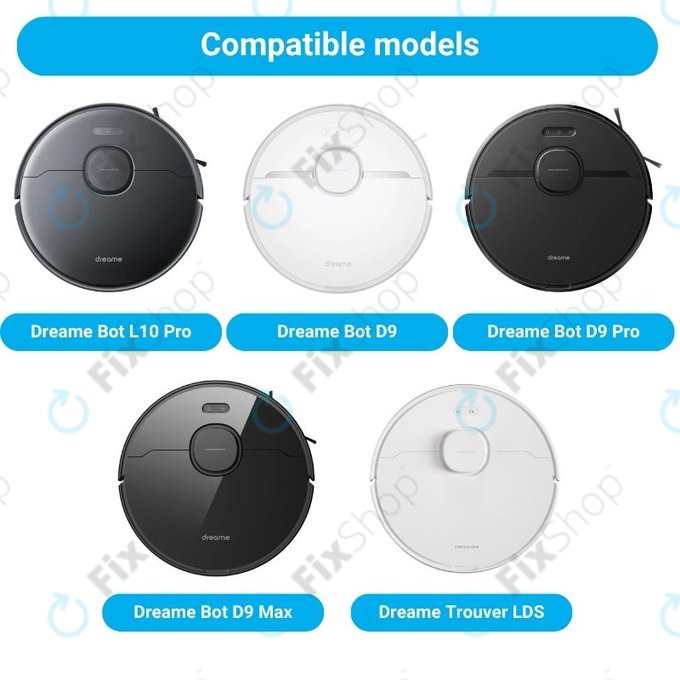 Sada náhradních dílů pro Xiaomi Dreame Bot L10 Pro, D9, D9 Pro, D9 Max, Trouver LDS (2x Hlavní kartáče, 4x Filtry, 4x Boční kartáče)