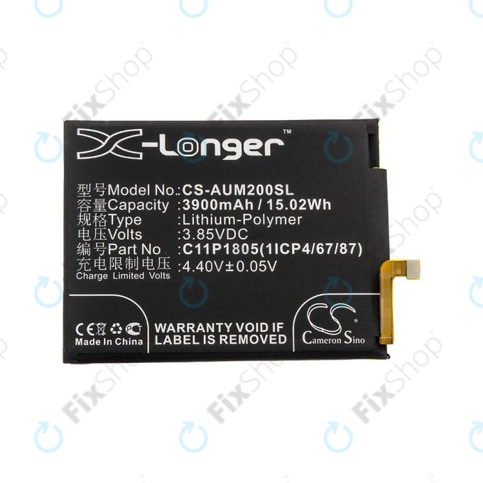 Baterie pro Asus Zenfone Max M2, 3900mAh, Li-Pol, 3.85V, C11P1805 (1ICP4/67/87), HQ
