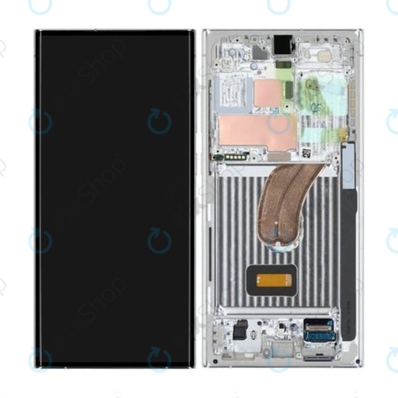 Samsung Galaxy S23 Ultra S918B - LCD Displej + Dotykové Sklo + Rám (Lime) (Sky Blue) - GH82-30466G, GH82-30465G Genuine Service Pack