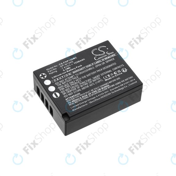 Baterie pro Fujifilm Finepix Hs30, X-T30, 1230mAh, Li-Ion, 7.4V, NP-W126S, HQ