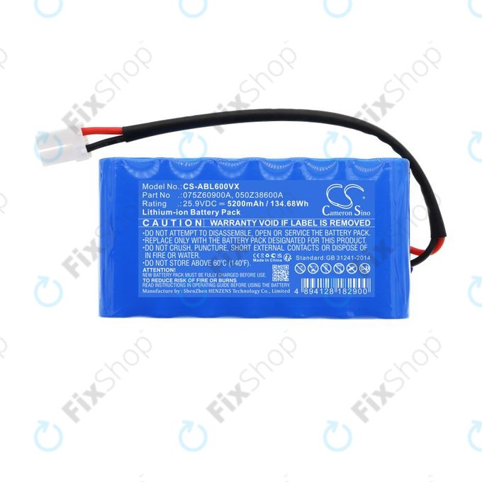 Baterie pro Wiper i130S, Ambrogio Twenty Elite, 5200mAh, Li-Ion, 25.9V, 075Z60900A, HQ