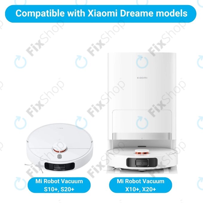 Sada náhradních dílů pro Xiaomi Mi Robot Vacuum S20+, S10+, X20+, X10+ (2x Hlavní kartáč, 4x Filtr, 4x Boční kartáč – bílý)