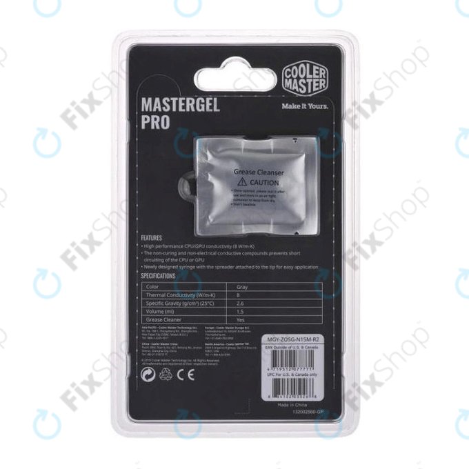 Teplovodivá pasta MasterGel Pro V2 pro CPU, 4g, šedá