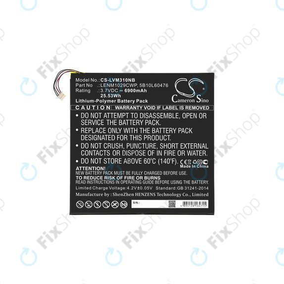 Baterie pro Lenovo Miix 300, Miix 310, 6900mAh, Li-Pol, 3.7V, LENM1029CWP, HQ