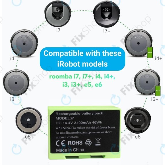 iRobot Roomba e-series, i-series - Baterie ABL-D1, 4624864, ABL-D2 Li-Ion 14.4V 3400mAh