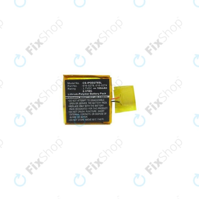 Apple iPod Shuffle (2nd Gen, 3rd Gen) - Baterie 616-0274 100mAh HQ
