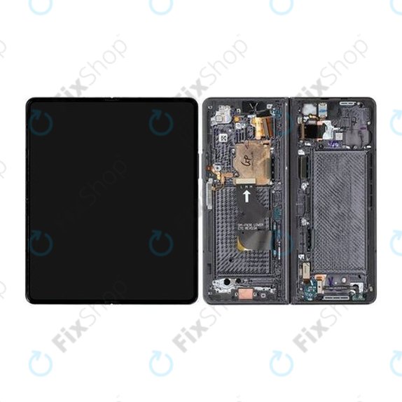 Samsung Galaxy Z Fold 4 F936B - LCD Displej + Dotykové Sklo + Rám (Phantom Black) - GH82-29461A, GH82-29462A Genuine Service Pack