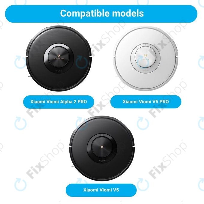 Sada náhradních dílů pro Xiaomi Viomi Alpha 2 PRO, V5 PRO, V5 (1x Hlavní kartáč, 2x Filtry, 2x Boční kartáče, 2x Mopovací utěrky, 2x Prachové sáčky)
